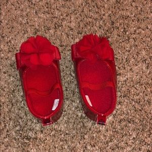Fancy baby girl red shoes